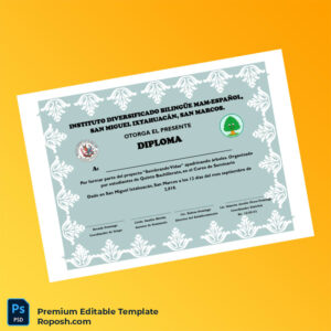 Editable Diploma Template – Guatemala Instituto Diversificado Bilingüe MAM-Español Diploma Template (Fast Edit) Editable Diploma Template – Guatemala Instituto Diversificado Bilingüe MAM-Español Diploma Template (Fast Edit)