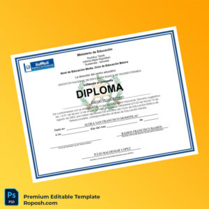 Editable Diploma Template – Guatemala Instituto Nacional de Educación Básica de Telesecundaria Primary Education Diploma (High Quality) 3 Page Editable Diploma Template – Guatemala Instituto Nacional de Educación Básica de Telesecundaria Primary Education Diploma (High Quality) 3 Page