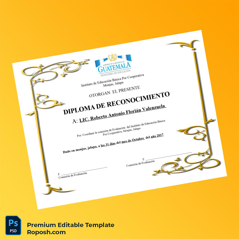 Editable Guatemala Instituto de Educación Básica Por Cooperativa Diploma Template – Instant Download Editable Guatemala Instituto de Educación Básica Por Cooperativa Diploma Template – Instant Download