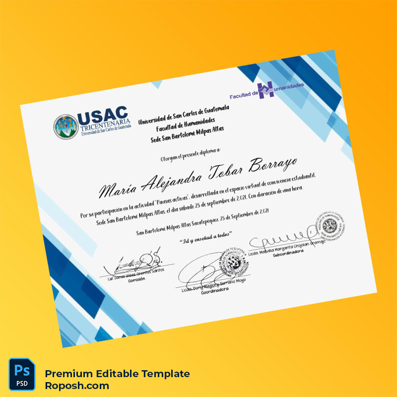 Editable Guatemala University of San Carlos of Guatemala Participation Diploma – Fast Edit Editable Guatemala University of San Carlos of Guatemala Participation Diploma – Fast Edit