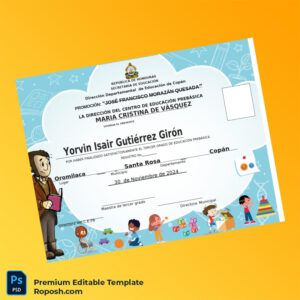 Editable Honduras Centro de Educación Prebásica María Cristina de Vásquez Prebásica Diploma (High Quality) Editable Honduras Centro de Educación Prebásica María Cristina de Vásquez Prebásica Diploma (High Quality)