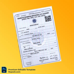 Editable Diploma Template – India Board of Technical Education U.P. Lucknow Diploma in Civil Engineering Template (Fast Edit)