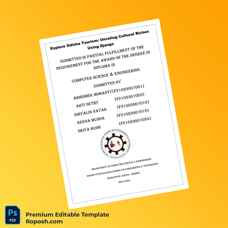 Editable India Swami Vivekananda School of Engineering and Technology Diploma Template – High Quality 3 Page Editable India Swami Vivekananda School of Engineering and Technology Diploma Template – High Quality 3 Page