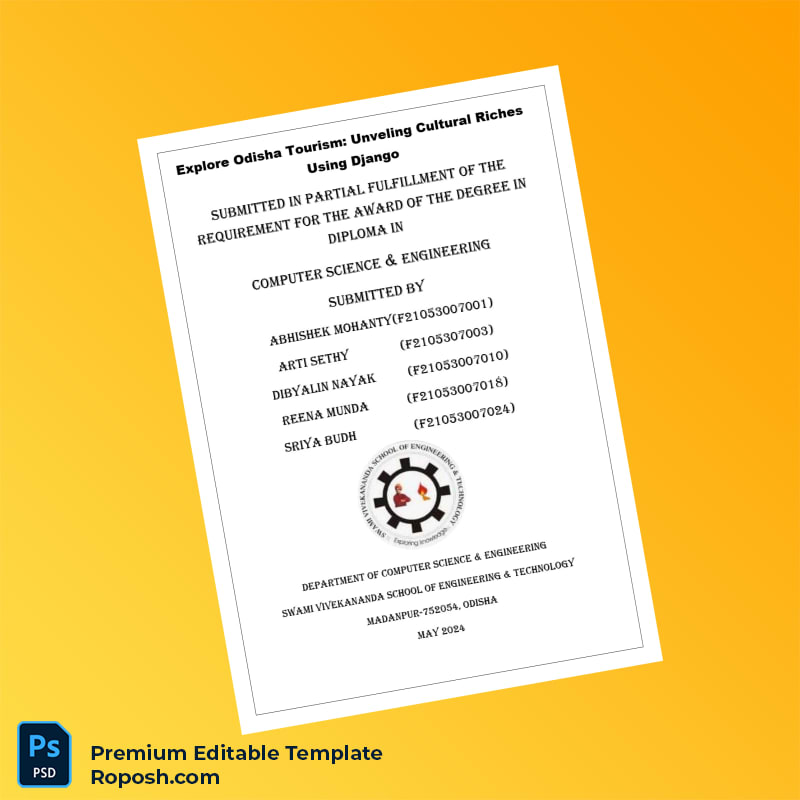 Editable India Swami Vivekananda School of Engineering and Technology Diploma Template – High Quality 3 Page Editable India Swami Vivekananda School of Engineering and Technology Diploma Template – High Quality 3 Page