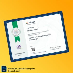 Editable Ireland Alison Diploma in Building Construction Methodology Template – Fast Edit Editable Ireland Alison Diploma in Building Construction Methodology Template – Fast Edit