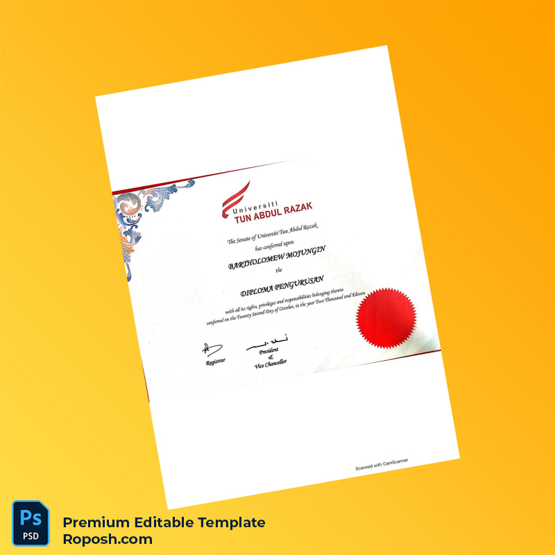 Editable Malaysia Universiti Tun Abdul Razak Diploma in Management Template – Fast Edit Editable Malaysia Universiti Tun Abdul Razak Diploma in Management Template – Fast Edit