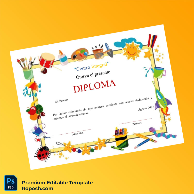 Editable Mexico Centro Integral Diploma Template – Fast Edit Editable Mexico Centro Integral Diploma Template – Fast Edit