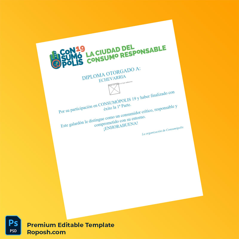 Editable Mexico Consumópolis Diploma Template – Instant Download Editable Mexico Consumópolis Diploma Template – Instant Download