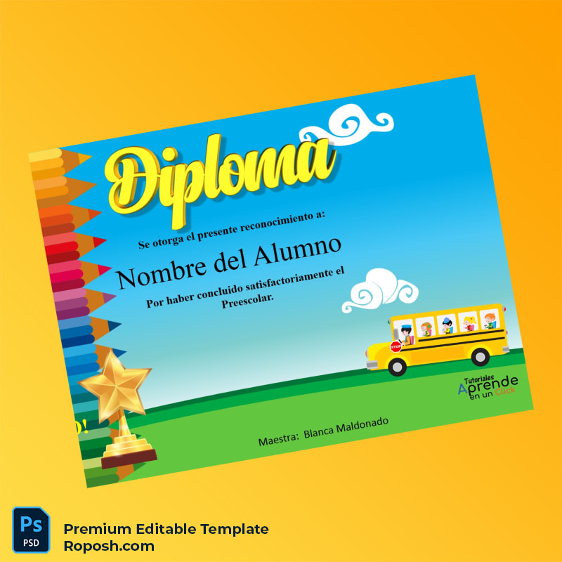 Editable Mexico Diploma Pre-school Certificate Template – Instant Download Editable Mexico Diploma Pre-school Certificate Template – Instant Download