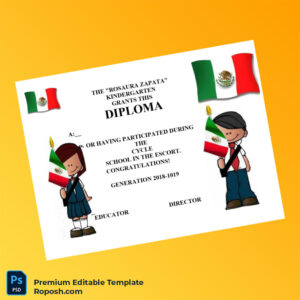 Editable Mexico Rosaura Zapata Kindergarten Diploma Template – Instant Download Editable Mexico Rosaura Zapata Kindergarten Diploma Template – Instant Download
