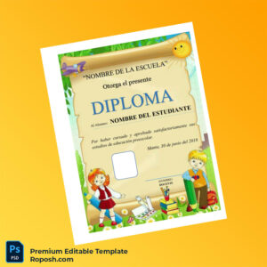 Editable Mexico Unidad Educativa _NOMBRE DE LA ESCUELA_ Diploma Template – Fast Edit 6 Page