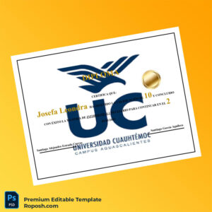 Editable Mexico Universidad Cuauhtémoc High School Diploma – Instant Download Editable Mexico Universidad Cuauhtémoc High School Diploma – Instant Download