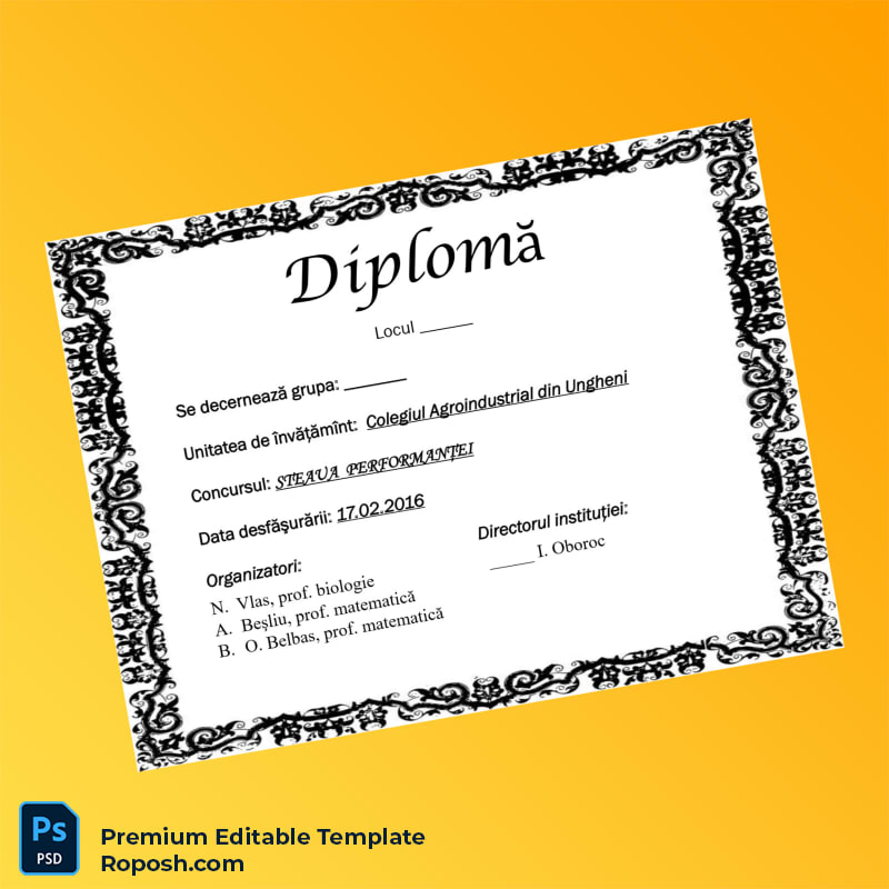 Editable Moldova Colegiul Agroindustrial din Ungheni Certificate of Mention – Fast Edit 2 Page Editable Moldova Colegiul Agroindustrial din Ungheni Certificate of Mention – Fast Edit 2 Page