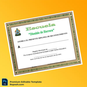 Editable Panama Dionisio de Herrera School Recognition Diploma Template – Fast Edit Editable Panama Dionisio de Herrera School Recognition Diploma Template – Fast Edit