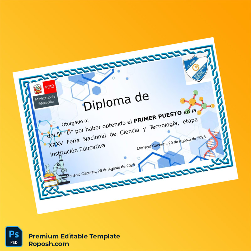 Editable Peru Educational Institution Diploma of Honor Template (Fast Edit) 3 Page Editable Peru Educational Institution Diploma of Honor Template (Fast Edit) 3 Page
