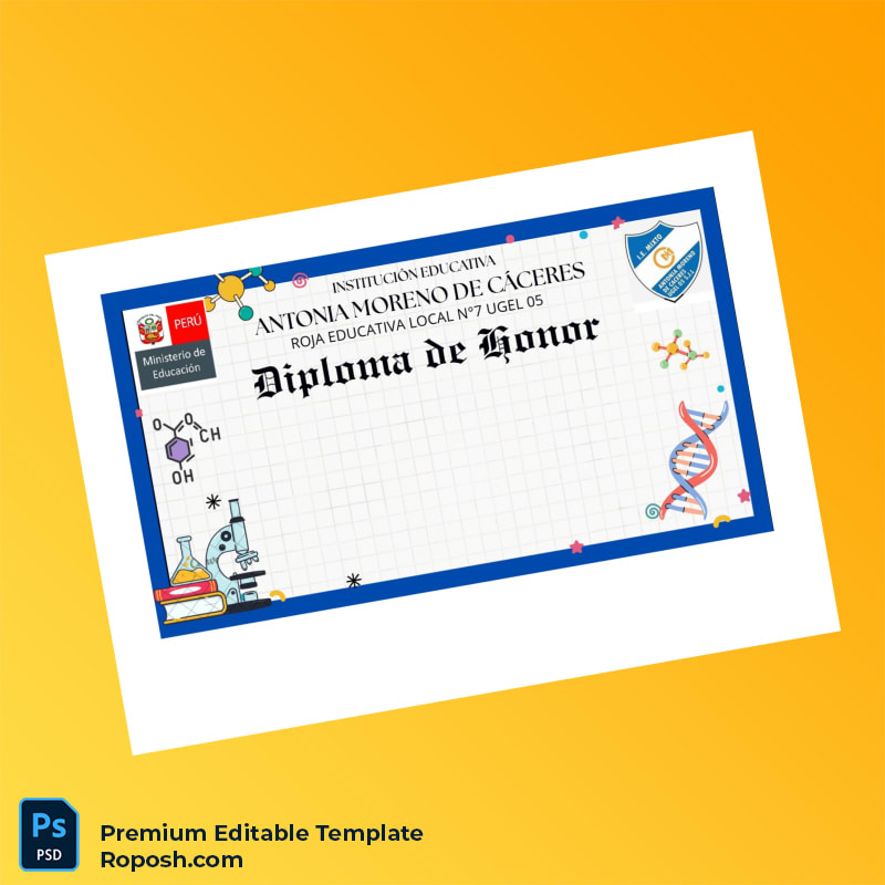 Editable Peru Educational Institution Diploma of Honor Template (Fast Edit) 3 Page Editable Peru Educational Institution Diploma of Honor Template (Fast Edit) 3 Page