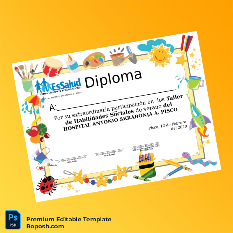Editable Diploma Template Peru Hospital Antonio Skrabonja A. Pisco Diploma – Fast Edit Editable Diploma Template Peru Hospital Antonio Skrabonja A. Pisco Diploma – Fast Edit