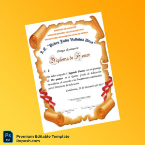 Printable Diploma Template – Peru I.E. Pedro Julio Valdivia DÃaz Honor Diploma Template (Fast Edit) Printable Diploma Template – Peru I.E. Pedro Julio Valdivia DÃaz Honor Diploma Template (Fast Edit)