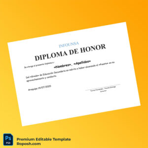 Editable Peru INFOUNSA Honor Diploma Template – Fast Edit Editable Peru INFOUNSA Honor Diploma Template – Fast Edit