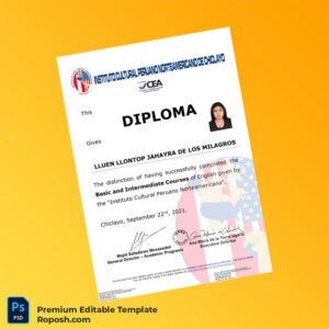 Editable Peru Instituto Cultural Peruano Norteamericano Diploma – Instant Download Editable Peru Instituto Cultural Peruano Norteamericano Diploma – Instant Download