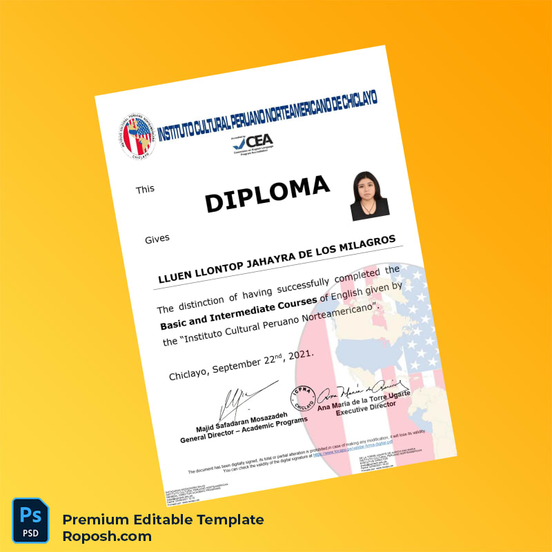 Editable Peru Instituto Cultural Peruano Norteamericano Diploma – Instant Download Editable Peru Instituto Cultural Peruano Norteamericano Diploma – Instant Download