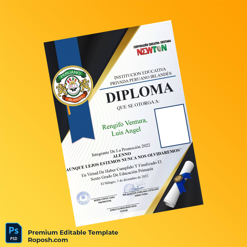 Editable Peru Peruvian Irish Private Educational Institution Sixth Grade Diploma – Fast Edit Editable Peru Peruvian Irish Private Educational Institution Sixth Grade Diploma – Fast Edit