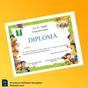 Editable Diploma Template – Peru Virgen del Rosario Primary School Diploma (Instant Download) 2 Page Editable Diploma Template – Peru Virgen del Rosario Primary School Diploma (Instant Download) 2 Page