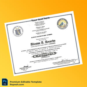 Editable Philippines Rawis Elementary School Elementary Certificate – Fast Edit Editable Philippines Rawis Elementary School Elementary Certificate – Fast Edit