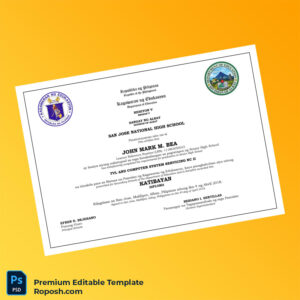 Editable Philippines San Jose National High School High School Diploma – Fast Edit Editable Philippines San Jose National High School High School Diploma – Fast Edit