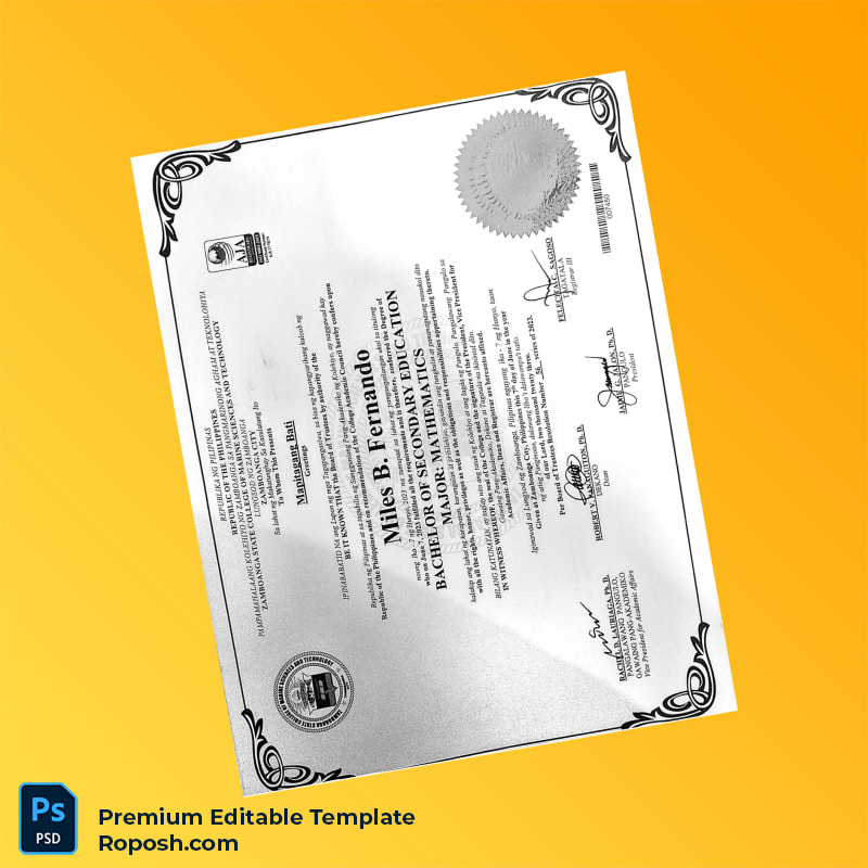 Editable Philippines Tor University Bachelor of Secondary Education Major in Mathematics Template – Instant Download 4 Page Editable Philippines Tor University Bachelor of Secondary Education Major in Mathematics Template – Instant Download 4 Page