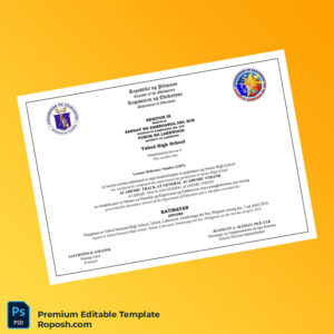 Editable Philippines Tubod High School High School Diploma – Instant Download Editable Philippines Tubod High School High School Diploma – Instant Download
