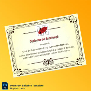 Editable Romania Association of Foundry Technicians Excellence Diploma – Fast Edit Editable Romania Association of Foundry Technicians Excellence Diploma – Fast Edit