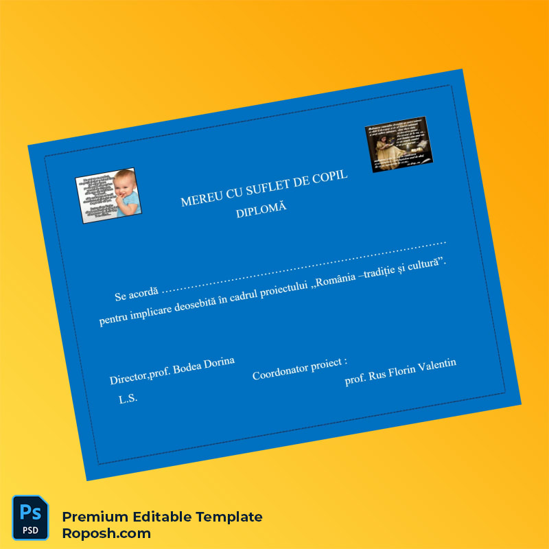 Editable Romania Diploma of Professor Template – Fast Edit Editable Romania Diploma of Professor Template – Fast Edit