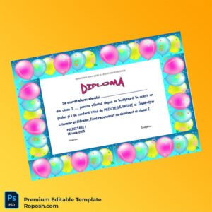 Editable Romania Ministry of Education Diploma for Class I Certificate (Fast Edit) Editable Romania Ministry of Education Diploma for Class I Certificate (Fast Edit)