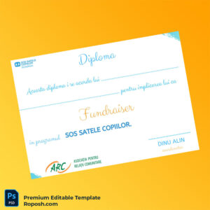 Editable Romania SOS Satele Copiilor Fundraiser Diploma Template – Fast Edit Editable Romania SOS Satele Copiilor Fundraiser Diploma Template – Fast Edit