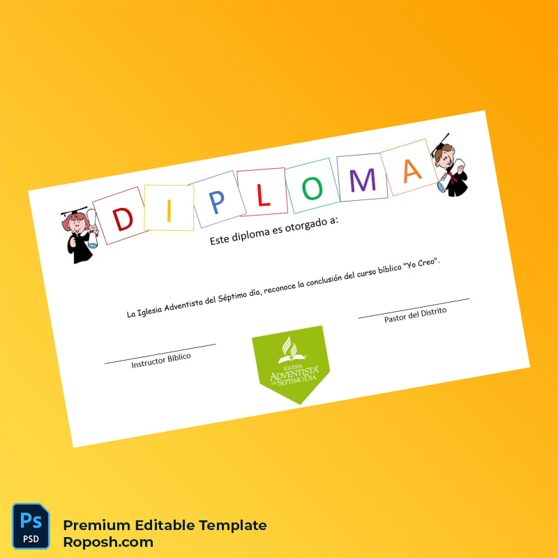 Editable Spain Adventist Church of the Seventh Day Diploma Template – Fast Edit 6 Page Editable Spain Adventist Church of the Seventh Day Diploma Template – Fast Edit 6 Page