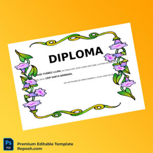 Editable Spain CEIP Santa Bárbara Early Childhood Education Diploma Template – Fast Edit Editable Spain CEIP Santa Bárbara Early Childhood Education Diploma Template – Fast Edit
