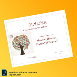 Editable Spain Diploma Día Del Libro Honorable Mention Certificate – Fast Edit Editable Spain Diploma Día Del Libro Honorable Mention Certificate – Fast Edit