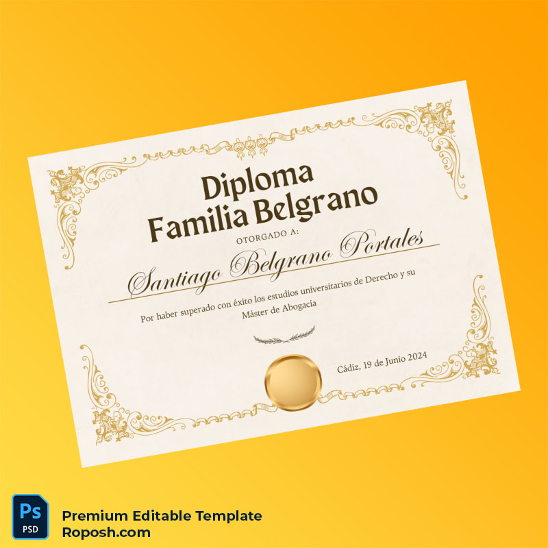 Editable Spain Familia Belgrano Master’s Degree in Law Template – Fast Edit Editable Spain Familia Belgrano Master’s Degree in Law Template – Fast Edit