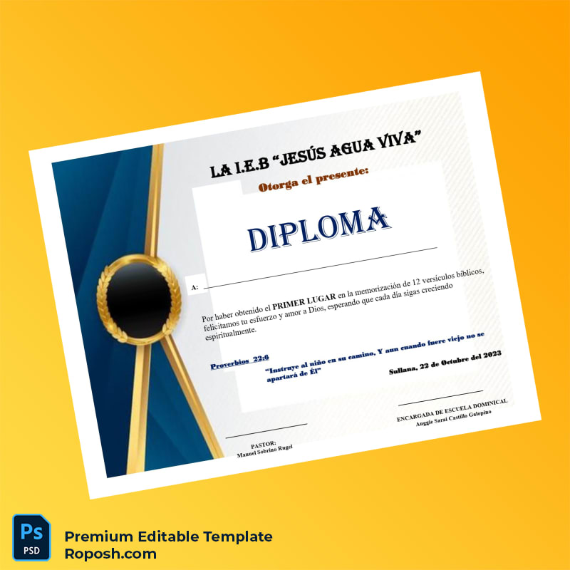 Printable Spain I.E.B. _Jesús Agua Viva_ Diploma Template (Fast Edit) Printable Spain I.E.B. _Jesús Agua Viva_ Diploma Template (Fast Edit)
