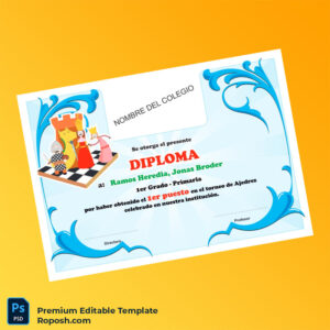Editable Spain School Diploma in Chess Template – Fast Edit Editable Spain School Diploma in Chess Template – Fast Edit