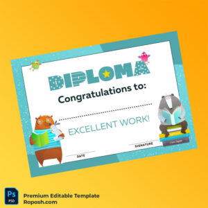 Editable USA Diploma Kids Excellent Work Certificate – Instant Download Editable USA Diploma Kids Excellent Work Certificate – Instant Download