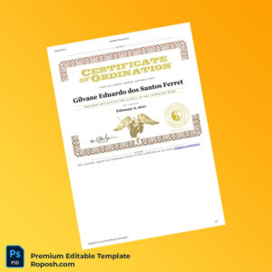 Editable USA Dudeism Certificate of Ordination – Fast Edit Editable USA Dudeism Certificate of Ordination – Fast Edit