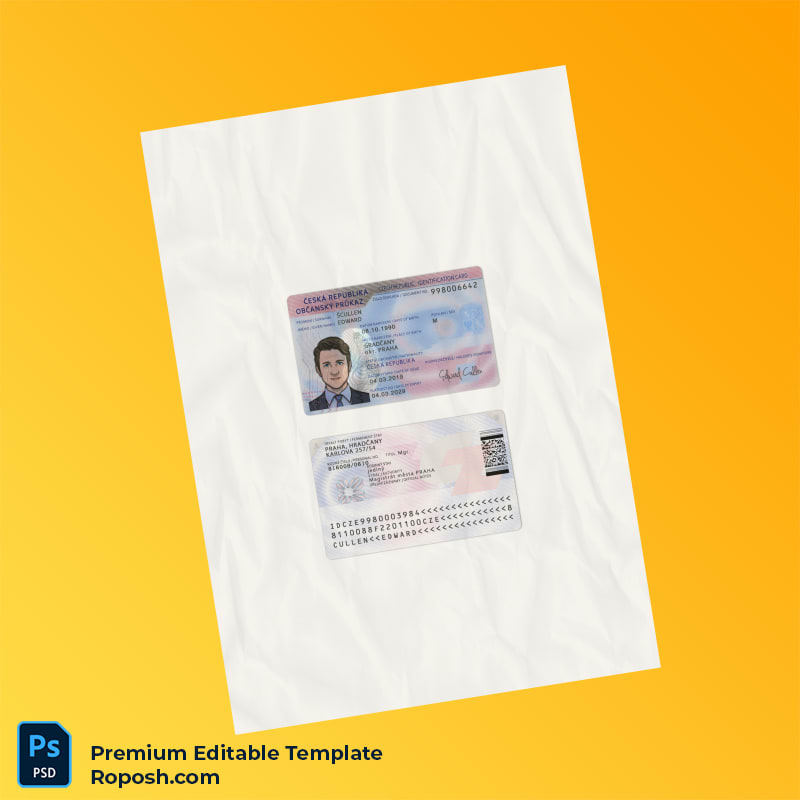 Editable PSD for czech republic id card psd template – Fast Edit Editable PSD for czech republic id card psd template – Fast Edit