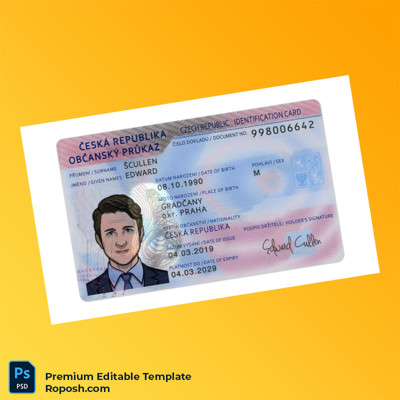 Editable PSD for czech republic id card psd template – Fast Edit Editable PSD for czech republic id card psd template – Fast Edit