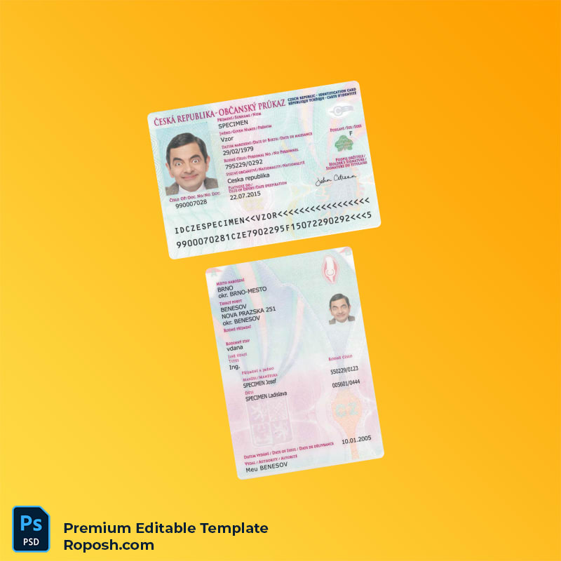 Editable PSD for czech republic id card psd template – Instant Download Editable PSD for czech republic id card psd template – Instant Download