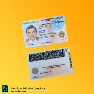 Editable PSD for USA Arkansas ID card PSD template – Fast Edit Editable PSD for USA Arkansas ID card PSD template – Fast Edit