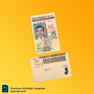 Editable PSD for USA New Jersey ID card PSD template – Fast Edit