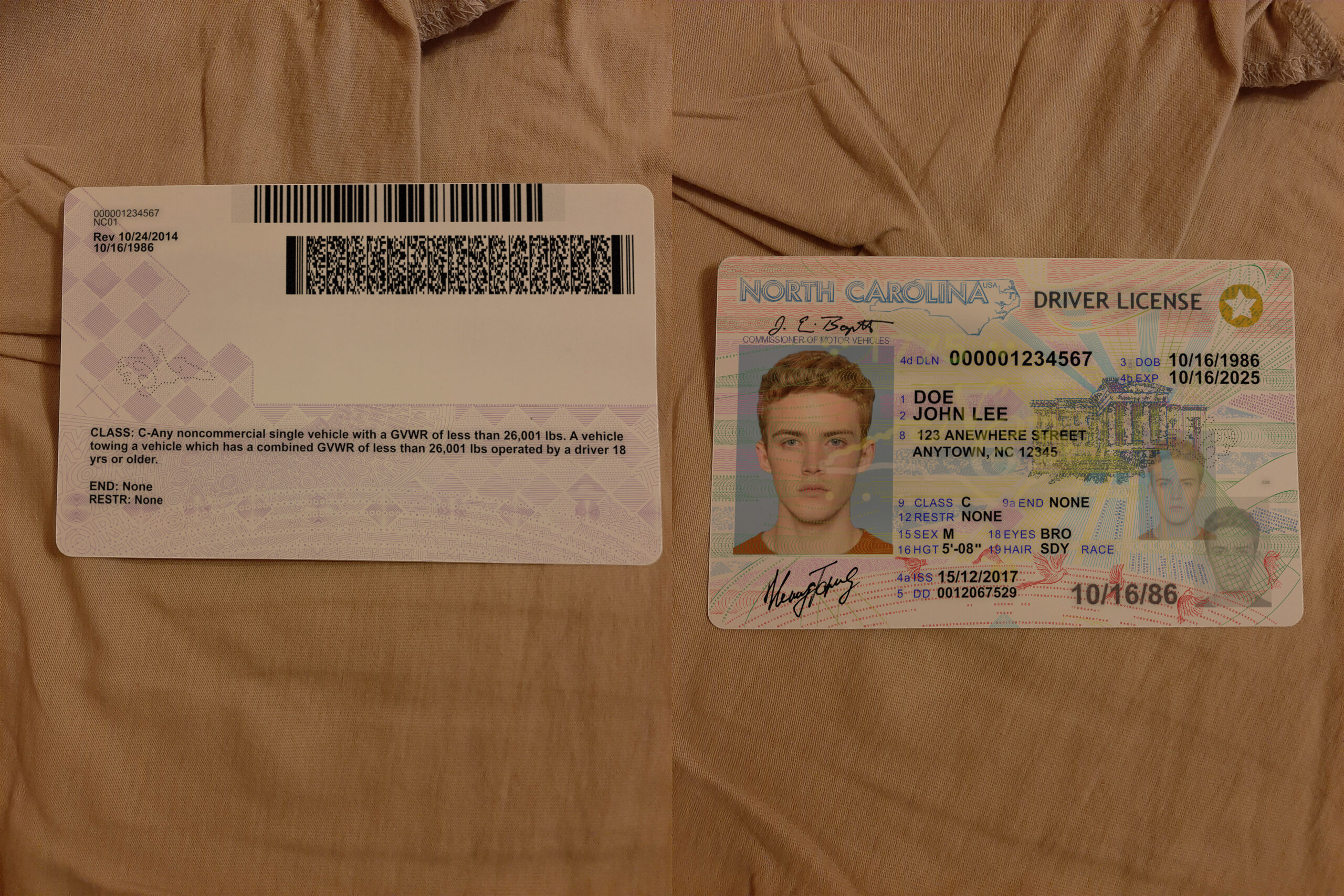 USA North Carolina DL scaled 1 - USA North Carolina Driver License