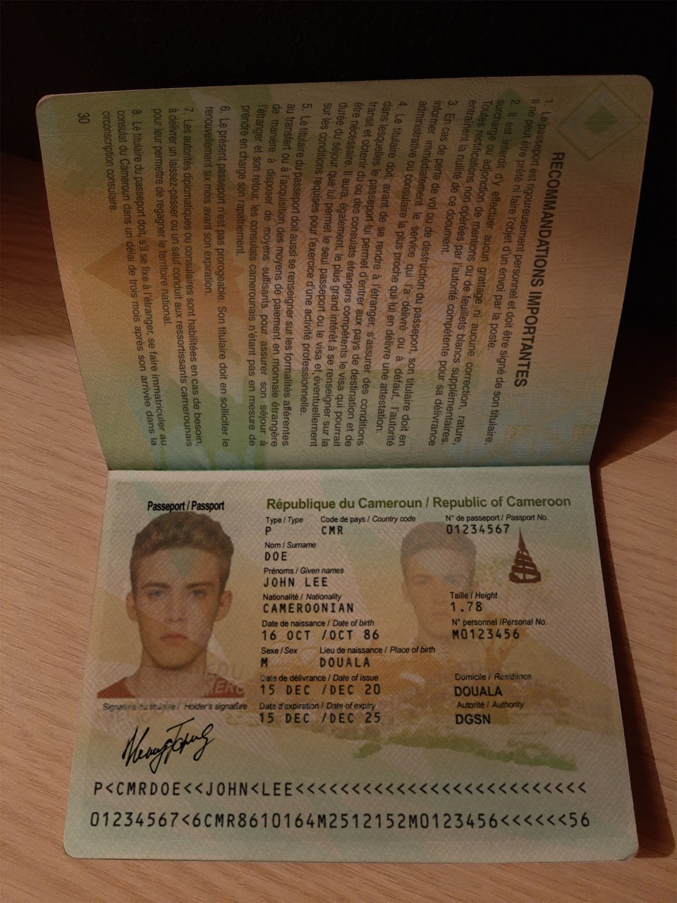 cameroon passport preview - Cameroon passport